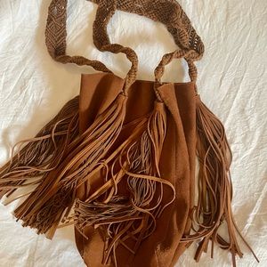 Ulla Johnson Brown Suede Fringe Bag